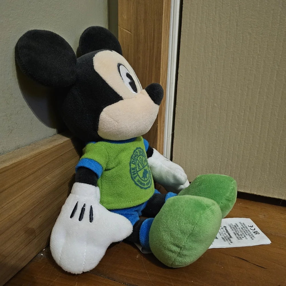 Disney's The Dino Institute themed Mickey Mouse green and blue small plush